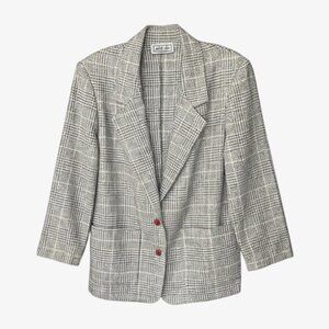 Vintage  Windowpane Plaid Blazer